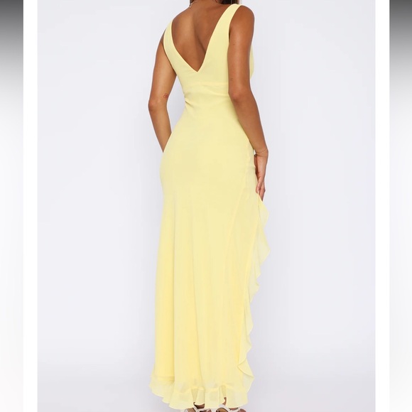 White Fox Tell Me Everything Maxi Dress Lemon - Picture 2 of 4
